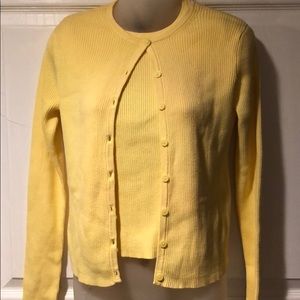Twinset 2 Piece Sweater set ribbed Yellow cotton The Limited S Vintage 90’s